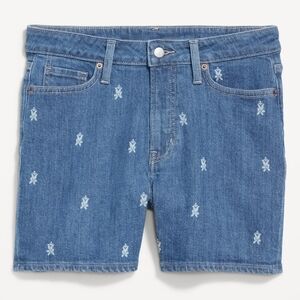 Old Navy Curvy High-Waisted OG Womens Floral Print Jean Shorts Size 12